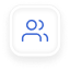 User icon in a circular light purple background, typically used to represent a person or account profile.