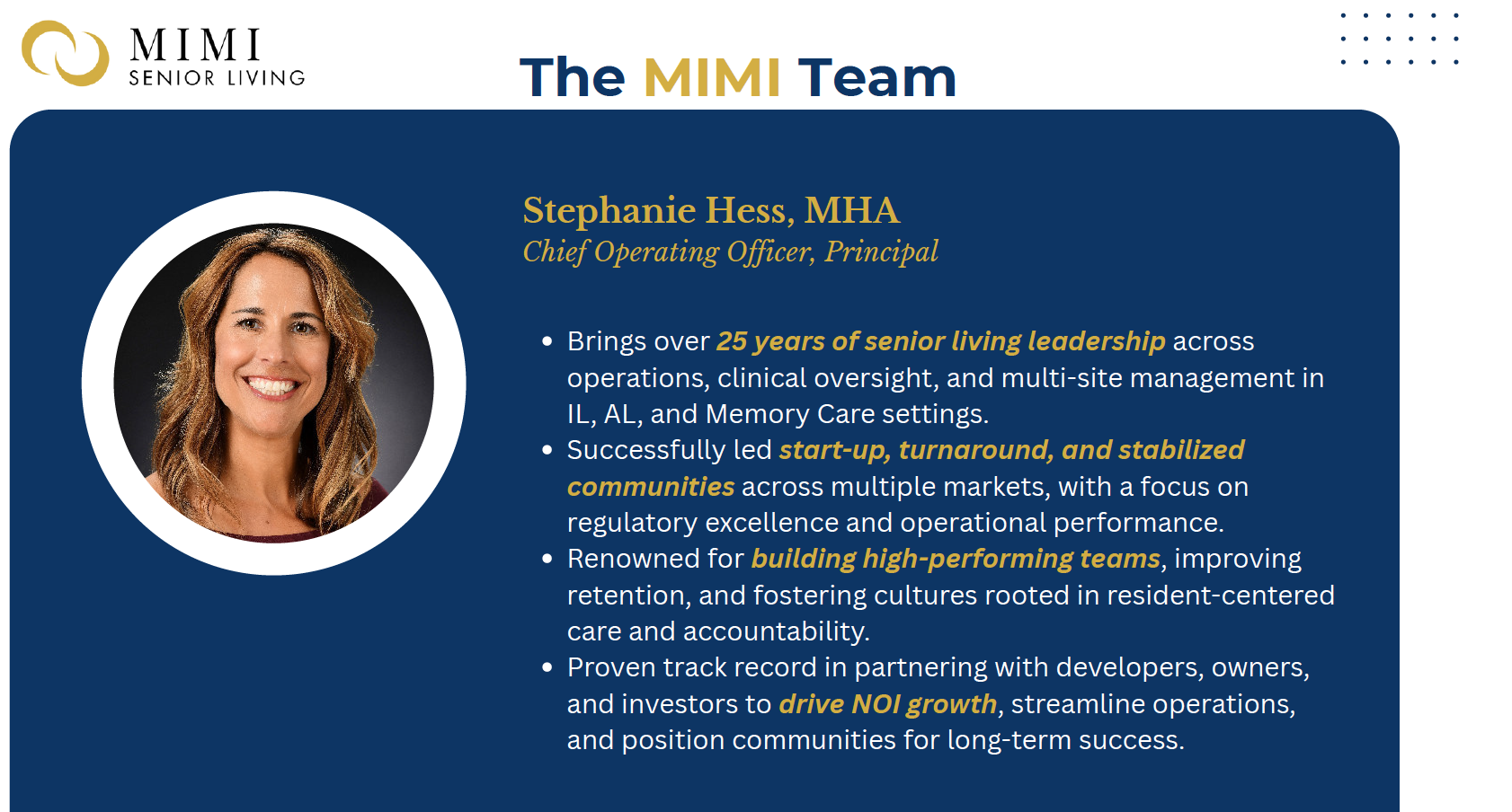 Senior Living teams